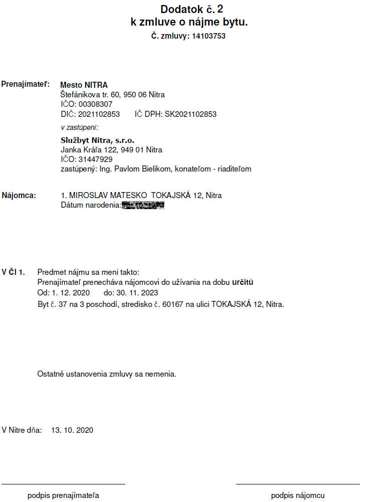 Zmluvy o prenájme bytov