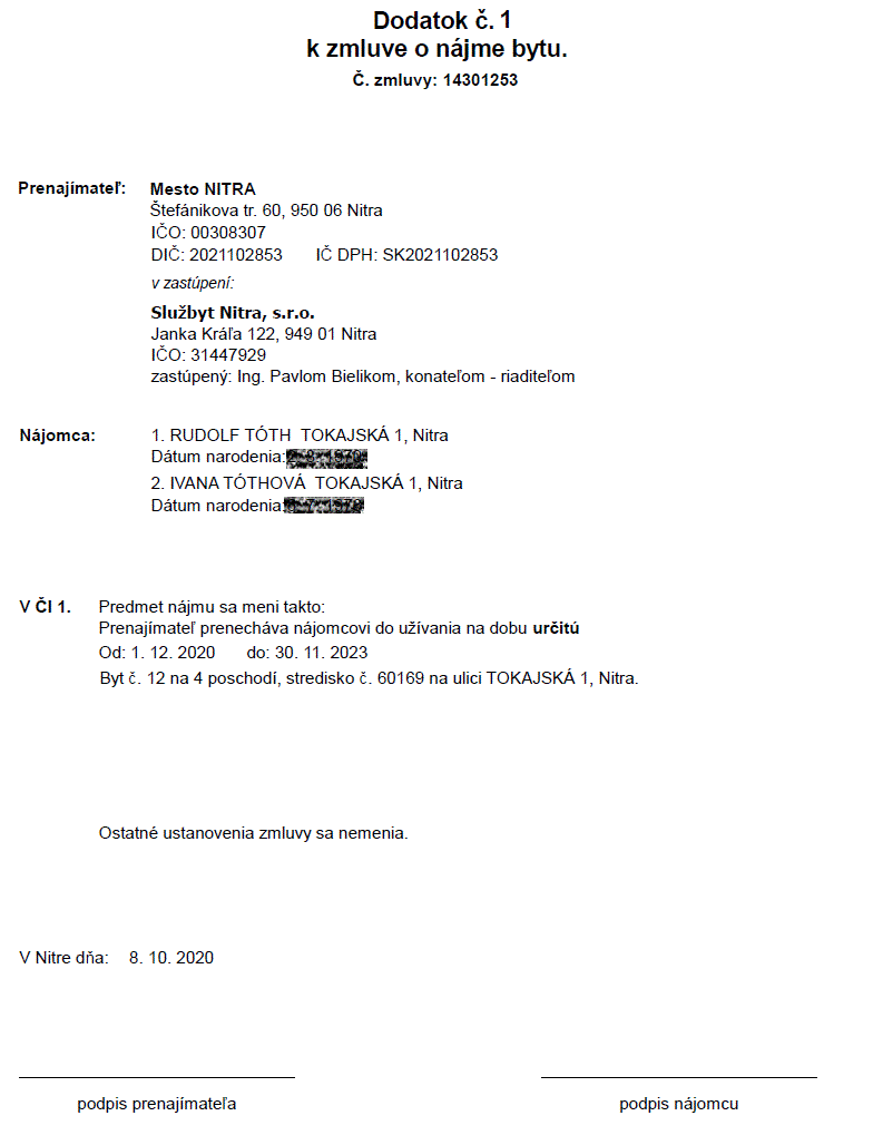 Zmluvy o prenájme bytov